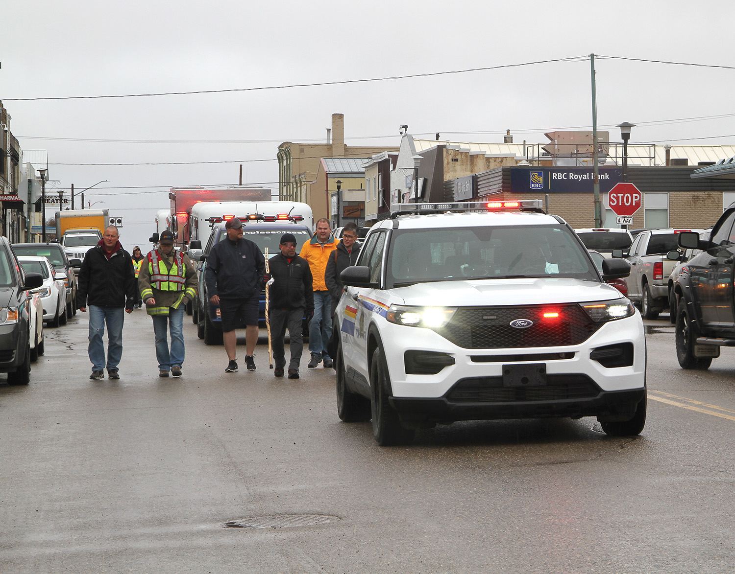 Kennedy walked down Main Street in Moosomin.